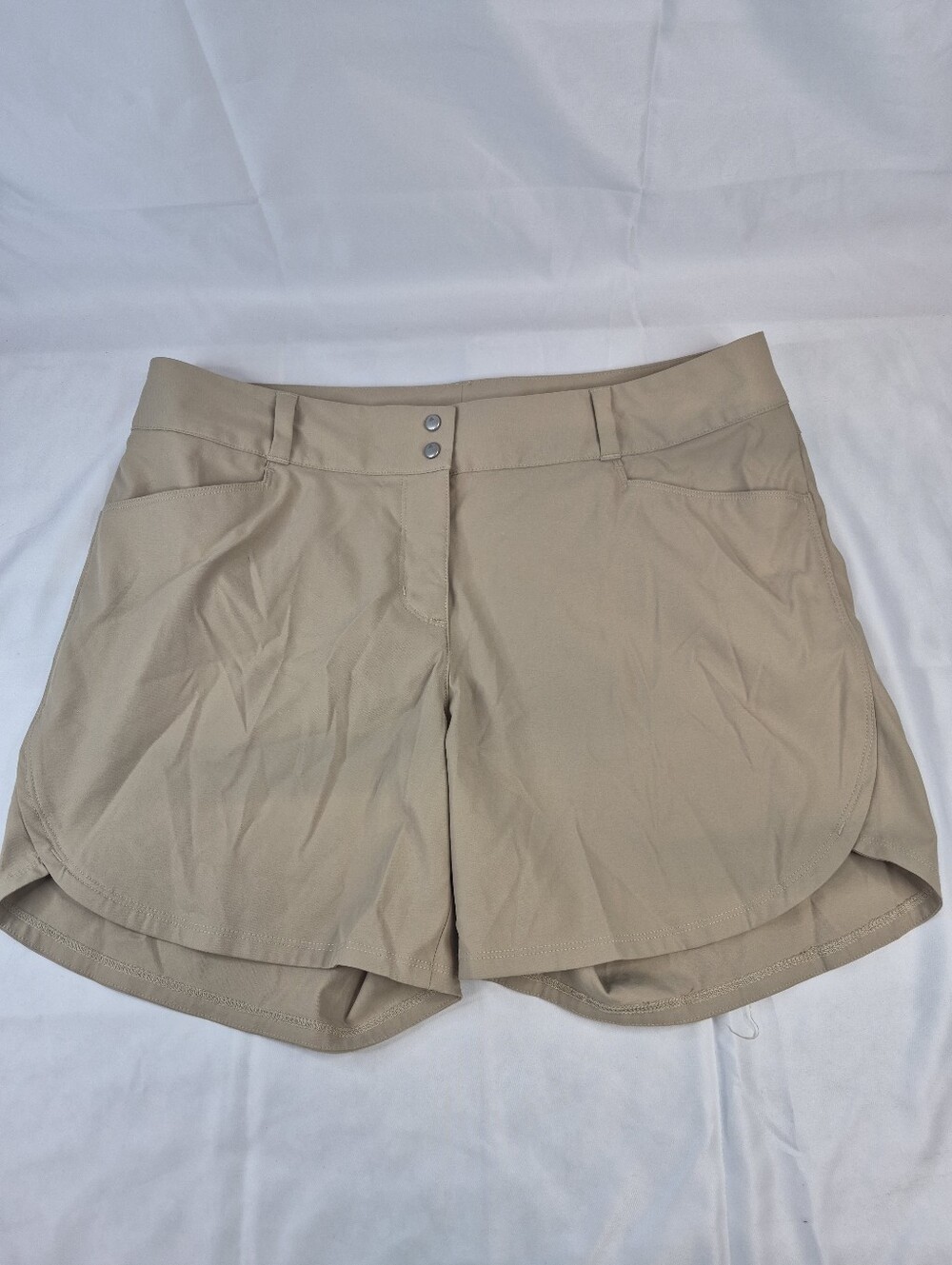 Adidas Women's Khaki Golf Shorts Size 10 Performance Stretch Athletic Casual